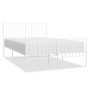 Metal bed frame with headboard and white footboard 120x200 cm by vidaXL, Beds and slatted bases - Ref: Foro24-350947, Price: ...