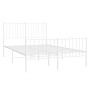 Metal bed frame with headboard and white footboard 120x200 cm by vidaXL, Beds and slatted bases - Ref: Foro24-350947, Price: ...