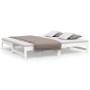 Sofá cama extraíble madera maciza de pino blanco 2x(90x190) cm