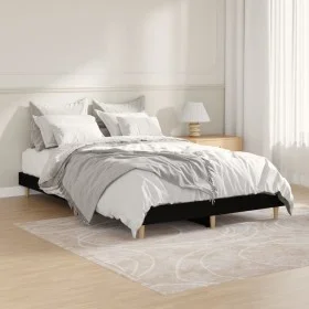 Black engineered wood bed frame 120x190 cm by vidaXL, Beds and slatted bases - Ref: Foro24-832086, Price: 104,93 €, Discount: %