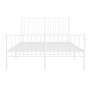 Bettgestell aus Metall mit Kopfteil und weißem Fußteil 135x190 cm von vidaXL, Betten und Lattenroste - Ref: Foro24-350948, Pr...