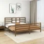 Honey brown solid pine wood bed frame 200x200 cm by vidaXL, Beds and slatted bases - Ref: Foro24-3105883, Price: 171,66 €, Di...