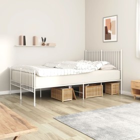 Estructura cama metal cabecero y estribo blanco 140x190 cm