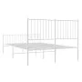 Bettgestell aus Metall mit Kopfteil und weißem Fußteil 140x190 cm von vidaXL, Betten und Lattenroste - Ref: Foro24-350949, Pr...