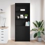 Aparador alto roble negro 70x35x180 cm madera de ingeniería