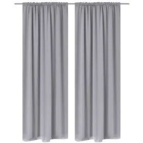 2 dark gray curtains with drawstrings, blackout 135 x 245 cm by vidaXL, Curtains and curtains - Ref: Foro24-130376, Price: 50...