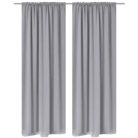 2 dark gray curtains with drawstrings, blackout 135 x 245 cm by vidaXL, Curtains and curtains - Ref: Foro24-130376, Price: 50...