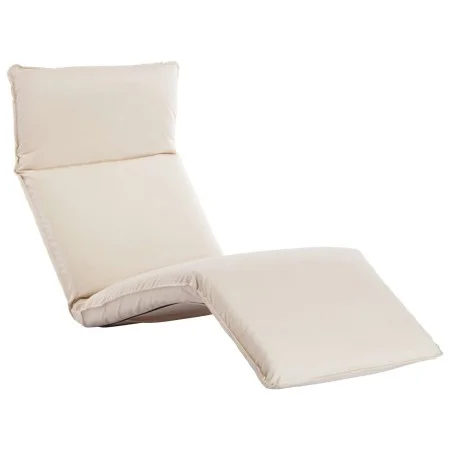 Folding sun lounger in cream white Oxford fabric by vidaXL, Loungers - Ref: Foro24-316050, Price: 138,35 €, Discount: %