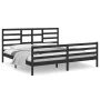 Solid black pine wood bed frame 200x200 cm by vidaXL, Beds and slatted bases - Ref: Foro24-3105884, Price: 171,90 €, Discount: %
