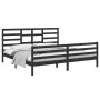 Solid black pine wood bed frame 200x200 cm by vidaXL, Beds and slatted bases - Ref: Foro24-3105884, Price: 171,90 €, Discount: %