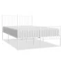 Metal bed frame with headboard and white footboard 140x200 cm by vidaXL, Beds and slatted bases - Ref: Foro24-350950, Price: ...