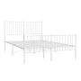 Metal bed frame with headboard and white footboard 140x200 cm by vidaXL, Beds and slatted bases - Ref: Foro24-350950, Price: ...