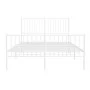 Metal bed frame with headboard and white footboard 140x200 cm by vidaXL, Beds and slatted bases - Ref: Foro24-350950, Price: ...