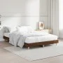 Oak brown engineered wood bed frame 120x190 cm by vidaXL, Beds and slatted bases - Ref: Foro24-832092, Price: 107,36 €, Disco...