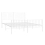 Estructura cama metal con cabecero y estribo blanco 150x200 cm de vidaXL, Camas y somieres - Ref: Foro24-350951, Precio: 93,85 €