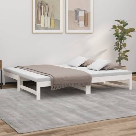 Removable sofa bed solid white pine wood 2x(75x190) cm by vidaXL, Beds and slatted bases - Ref: Foro24-823420, Price: 154,41 ...