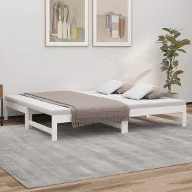Removable sofa bed solid white pine wood 2x(75x190) cm by vidaXL, Beds and slatted bases - Ref: Foro24-823420, Price: 151,78 ...