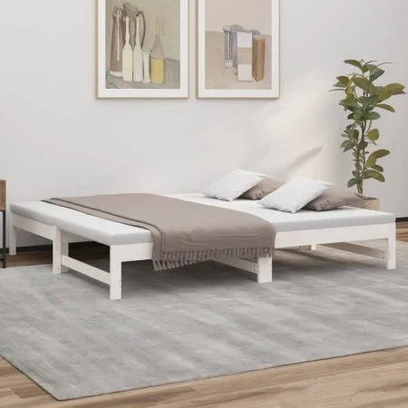 Removable sofa bed solid white pine wood 2x(75x190) cm by vidaXL, Beds and slatted bases - Ref: Foro24-823420, Price: 151,78 ...