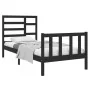 Estructura de cama madera maciza individual negra 75x190 cm de vidaXL, Camas y somieres - Ref: Foro24-3105889, Precio: 129,95...
