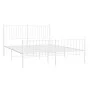 Metal bed frame with headboard and white footboard 160x200 cm by vidaXL, Beds and slatted bases - Ref: Foro24-350952, Price: ...