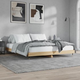 Estructura de cama madera de ingeniería roble Sonoma 140x200 cm de vidaXL, Camas y somieres - Ref: Foro24-832144, Precio: 124...
