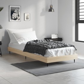 Estructura de cama madera de ingeniería roble Sonoma 75x190 cm de vidaXL, Camas y somieres - Ref: Foro24-832312, Precio: 67,6...