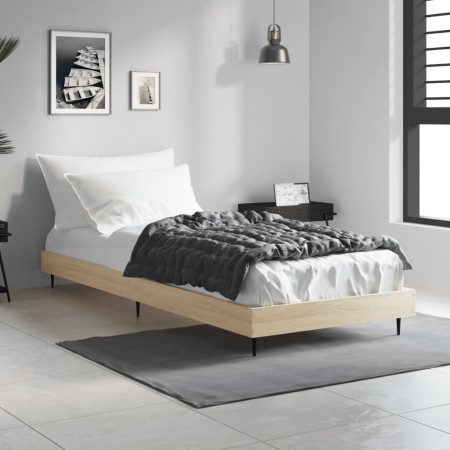 Bettgestell aus Sonoma-Eiche-Holzwerkstoff, 75 x 190 cm von vidaXL, Betten und Lattenroste - Ref: Foro24-832312, Preis: 67,61...