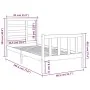 Black single solid wood bed frame 75x190 cm by vidaXL, Beds and slatted bases - Ref: Foro24-3105889, Price: 130,03 €, Discoun...