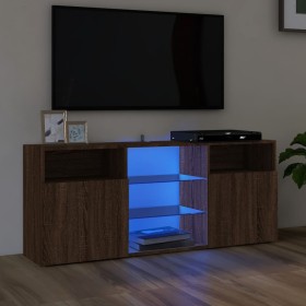 TV-Schrank mit LED-Leuchten Eiche braun 120x30x50 cm von vidaXL, TV-Möbel - Ref: Foro24-815716, Preis: 87,06 €, Rabatt: %
