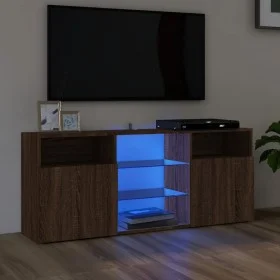 TV-Schrank mit LED-Leuchten Eiche braun 120x30x50 cm von vidaXL, TV-Möbel - Ref: Foro24-815716, Preis: 85,72 €, Rabatt: %