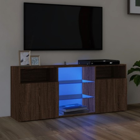 TV-Schrank mit LED-Leuchten Eiche braun 120x30x50 cm von vidaXL, TV-Möbel - Ref: Foro24-815716, Preis: 87,06 €, Rabatt: %