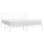 Metal bed frame with headboard and white footboard 180x200 cm by vidaXL, Beds and slatted bases - Ref: Foro24-350953, Price: ...