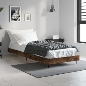 Smoke oak engineered wood bed frame 75x190 cm by vidaXL, Beds and slatted bases - Ref: Foro24-832314, Price: 75,73 €, Discoun...