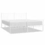Metal bed frame with headboard and footboard white 183x213 cm by vidaXL, Beds and slatted bases - Ref: Foro24-350954, Price: ...