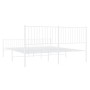 Metal bed frame with headboard and footboard white 183x213 cm by vidaXL, Beds and slatted bases - Ref: Foro24-350954, Price: ...