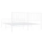 Metal bed frame with headboard and footboard white 183x213 cm by vidaXL, Beds and slatted bases - Ref: Foro24-350954, Price: ...