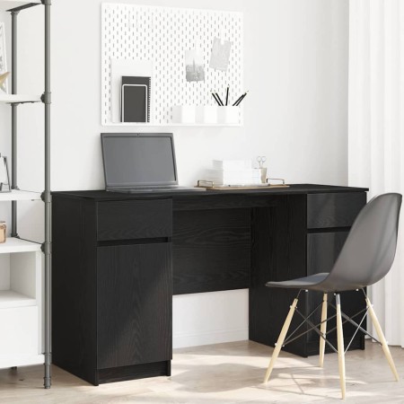 Escritorio Roble negro 140 x 49 x 76 cm Madera contrachapada