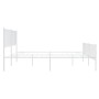 Metal bed frame with headboard and footboard white 193x203 cm by vidaXL, Beds and slatted bases - Ref: Foro24-350955, Price: ...