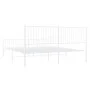Estructura cama metal con cabecero y pie cama blanco 193x203 cm de vidaXL, Camas y somieres - Ref: Foro24-350955, Precio: 100...