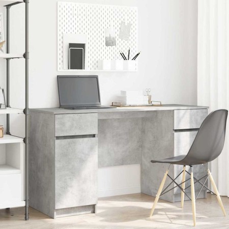 Escritorio Gris hormigón 140 x 49 x 76 cm Madera contrachapada