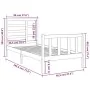 Weißer Einzelbettrahmen aus Massivholz, 90 x 190 cm von vidaXL, Betten und Lattenroste - Ref: Foro24-3105891, Preis: 105,09 €...