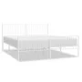 Estructura cama metal con cabecero y estribo blanco 200x200 cm de vidaXL, Camas y somieres - Ref: Foro24-350956, Precio: 103,...