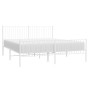 Metal bed frame with headboard and white footboard 200x200 cm by vidaXL, Beds and slatted bases - Ref: Foro24-350956, Price: ...