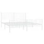 Estructura cama metal con cabecero y estribo blanco 200x200 cm de vidaXL, Camas y somieres - Ref: Foro24-350956, Precio: 103,...