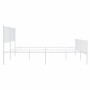 Metal bed frame with headboard and white footboard 200x200 cm by vidaXL, Beds and slatted bases - Ref: Foro24-350956, Price: ...