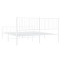 Metal bed frame with headboard and white footboard 200x200 cm by vidaXL, Beds and slatted bases - Ref: Foro24-350956, Price: ...