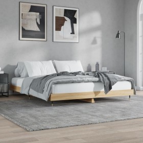 Bettgestell aus Sonoma-Eiche-Holzwerkstoff, 120 x 200 cm von vidaXL, Betten und Lattenroste - Ref: Foro24-832152, Preis: 91,7...