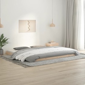 Bettgestell aus massivem Kiefernholz, 200 x 200 cm von vidaXL, Betten und Lattenroste - Ref: Foro24-823424, Preis: 106,94 €, ...