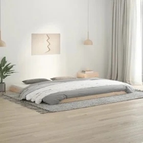 Solid pine wood bed frame 200x200 cm by vidaXL, Beds and slatted bases - Ref: Foro24-823424, Price: 112,58 €, Discount: %
