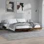Smoked oak engineered wood bed frame 120x200cm by vidaXL, Beds and slatted bases - Ref: Foro24-832154, Price: 90,56 €, Discou...
